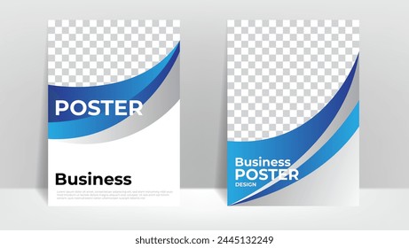 business poster design with space for photo. corporate cover background. vector illustration