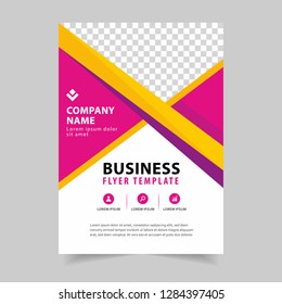 Business Poster Flyer Template Layout Design, Corporate company annual report vector illustration in A4