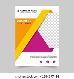 Business Poster Flyer Template Layout Design, Corporate company annual report vector illustration in A4