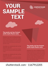 Business poster red template Vector illustration.