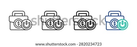 Business Power Icon Collection Different Style Outline