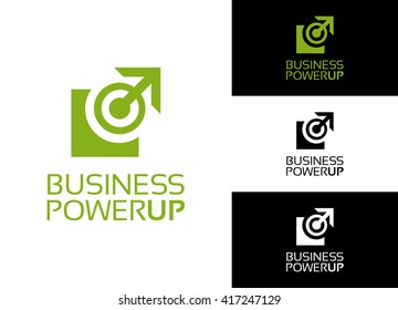 Business Power Up - Logo Template. Abstract Vector Logotype for Your business projects.