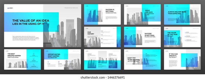Business power point presentation templates set. Use for modern keynote presentation background, ppt layout, brochure design, website slider, landing page, annual report, company profile.