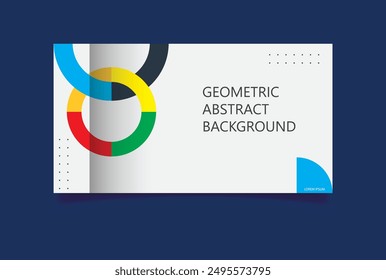 Business powerpoint presentation templates. Composition of simple geometric shapes on a blue background. For use in Presentation.