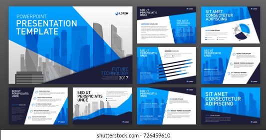 Business powerpoint presentation templates with infographic elements. Use for ppt layout, keynote presentation background, brochure design, web slideshow, corporate report, company profile.