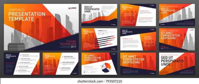 Business powerpoint presentation templates with infographic elements. Use for keynote template, ppt layout, presentation background, brochure design, web slideshow, corporate report, annual report.