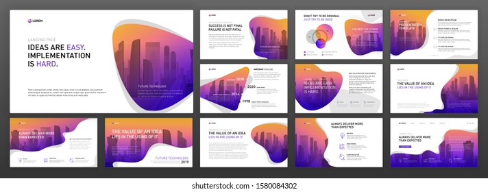 Business powerpoint presentation templates pack. Use for keynote background, brochure design, website slider, landing page, annual report, company profile, social media banner.