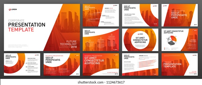 Business powerpoint presentation templates set. Use for keynote presentation background, brochure design, website slider, annual report, facebook banner.