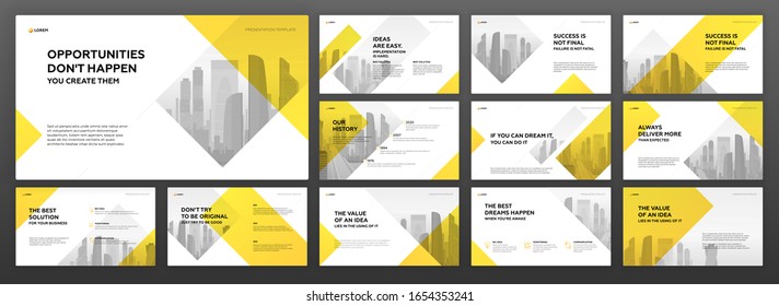 Business powerpoint presentation templates set. Use for modern keynote presentation background, brochure design, website slider, landing page, annual report, company profile, facebook banner