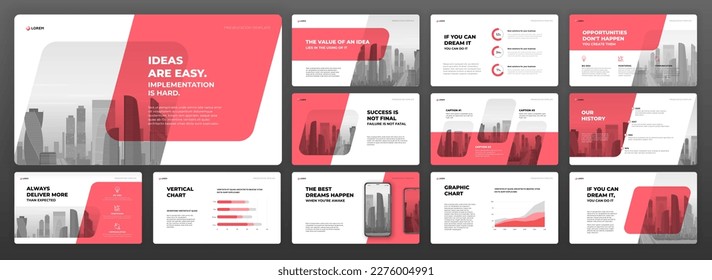 Business Powerpoint presentation templates set. Use for modern Keynote presentation background, brochure design, website slider, landing page, annual report, Google slides template, company profile.