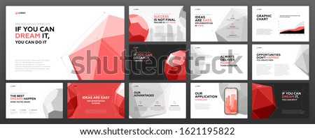 Business powerpoint presentation templates set. Use for keynote presentation, brochure design, website slider, corporate profile, annual report, landing page, social media banner.