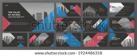 Business powerpoint presentation templates set. Use for modern keynote presentation background, brochure design, website slider, landing page, annual report, company profile.