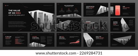 Business Powerpoint presentation templates set. Use for modern Keynote presentation background, brochure design, website slider, landing page, annual report, Google slides template; company profile.