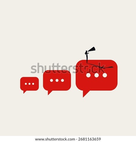 Business and PR communication vector concept. Symbol of promotion, marketing, message. Minimalist design eps10 illustration.