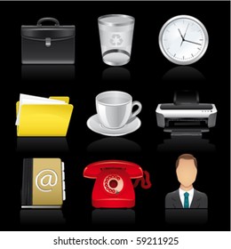 business premium icons on black