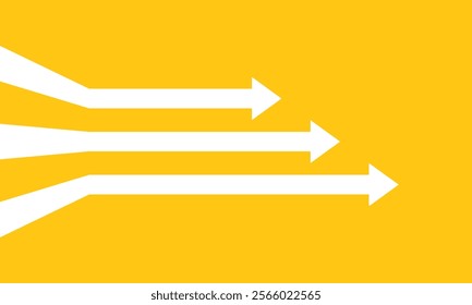 Business presentation with 3 arrows rising on color background template. Vector illustration.