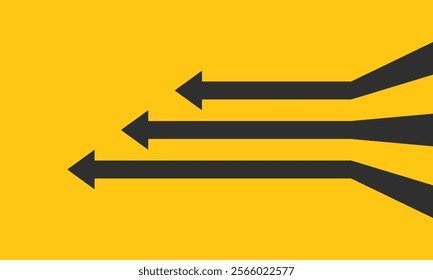 Business presentation with 3 arrows rising on color background template. Vector illustration.