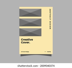 Business presentation A4 vertical front page mock up. Cool modern vector corporate cover abstract geometric illustration design layout. Company identity brochure template. Editable Vector.