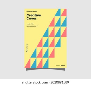 Business presentation A4 vertical front page mock up. Cool modern vector corporate cover abstract illustration design layout. Graphic cover design. Company identity template. Editable vector.