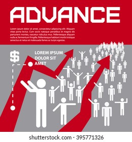 Business presentation - advance. Vector illustration.