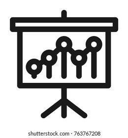 Business presentation with analytics icon