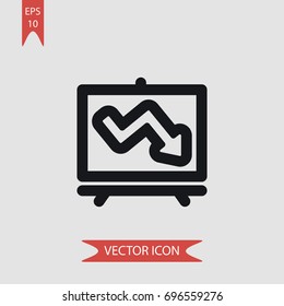 Business presentation arrow graphic vector icon, illustration symbol