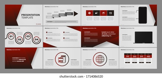 business presentation backgrounds design template Set of red, elements of infographics. Flyer, postcard, corporate report, marketing, advertising, banner. Slide show, slide for brochure, booklet