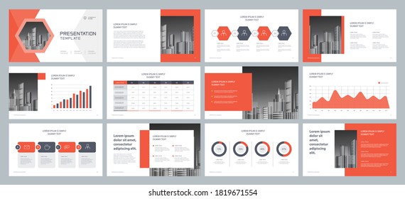 plantilla de diseño de antecedentes de presentación de negocios y diseño de páginas para folletos , libro , revista, informe anual y perfil de empresa , con concepto de diseño gráfico de elementos infográficos