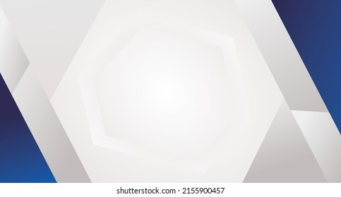 Business presentation banner with blue geometric shape Free Vector