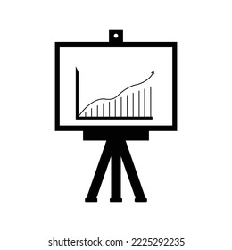 Icono de gráfico de la barra de presentación de negocios | Ilustración del vector negro |
