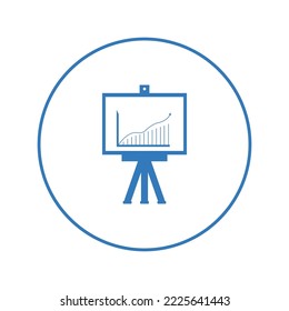 Icono de gráfico de la barra de presentación de negocios | Icono de versión circular |