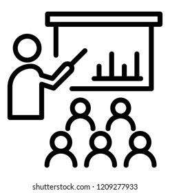 A business presentation being held by presenter 