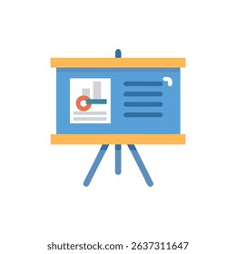 Business presentation board displaying data and information visually