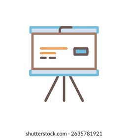 Tablero de presentación de negocios con diseño plano sobre fondo blanco