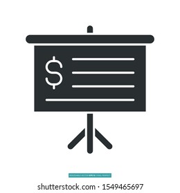 Business presentation board icon vector illustration logo template for many purpose. Isolated on white background.
