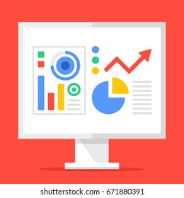 Business presentation board, presentation stand. Premium quality. Modern flat design vector illustration