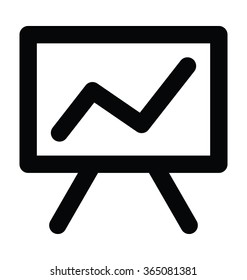Business Presentation Bold Line Vector Icon 