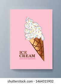 Business presentation brochure advertising ice cream and services delivery. Vector illustration