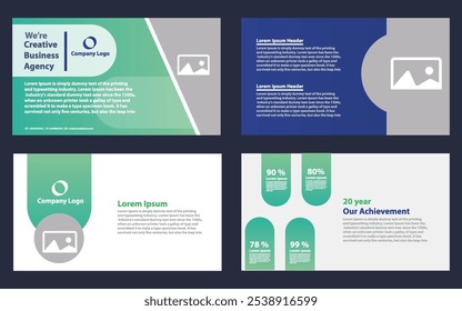 Apresentação de negócios Folheto Design modelo de slide em branco de plano de fundo para ilustração de vetor de relatório da empresa