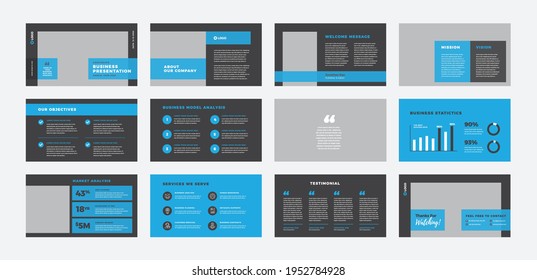 Business Presentation Brochure Guide Design or Pitch Deck Slide Template or Sales Guide Slider