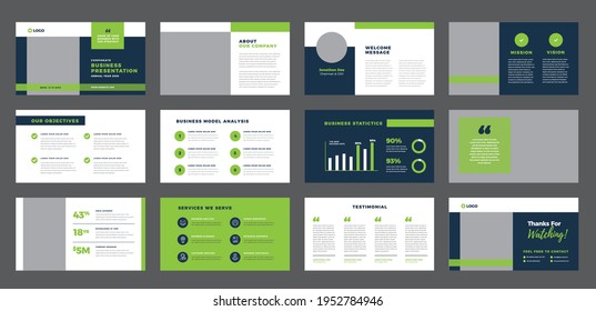 Business Presentation Brochure Guide Design or Pitch Deck Slide Template or Sales Guide Slider