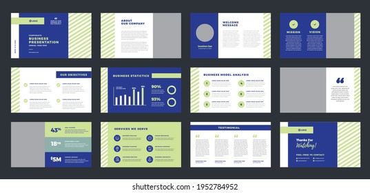 Business Presentation Brochure Guide Design or Pitch Deck Slide Template or Sales Guide Slider