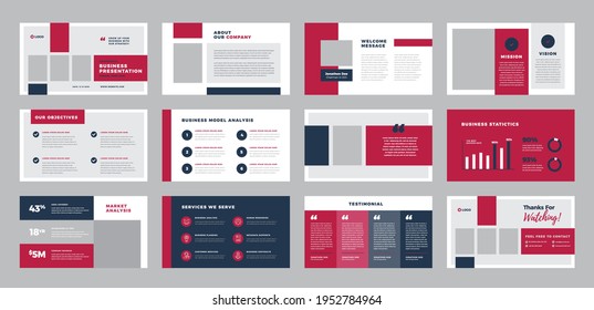 Business Presentation Brochure Guide Design or Pitch Deck Slide Template or Sales Guide Slider - Shutterstock ID 1952784964