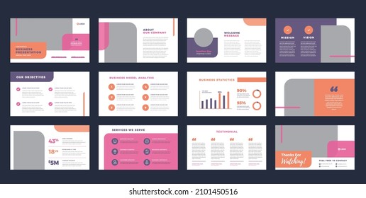 Business Presentation Brochure Guide Design or Pitch Deck Slide Template or Sales Guide Slider