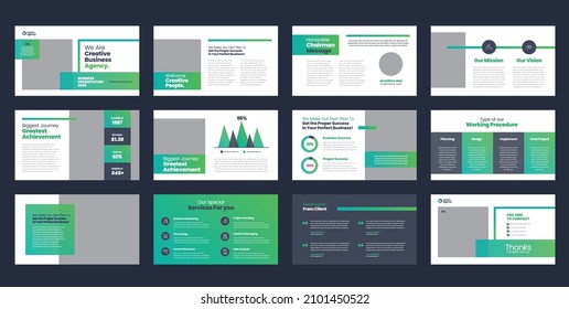 Business Presentation Brochure Guide Design or Pitch Deck Slide Template or Sales Guide Slider