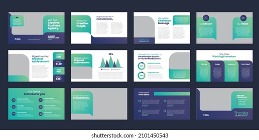 Business Presentation Brochure Guide Design or Pitch Deck Slide Template or Sales Guide Slider