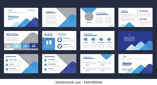 Business Presentation Brochure Guide Design or Pitch Deck Slide Template or Sales Guide Slider