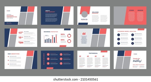 Business Presentation Brochure Guide Design or Pitch Deck Slide Template or Sales Guide Slider