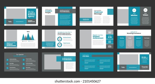 Business Presentation Brochure Guide Design or Pitch Deck Slide Template or Sales Guide Slider