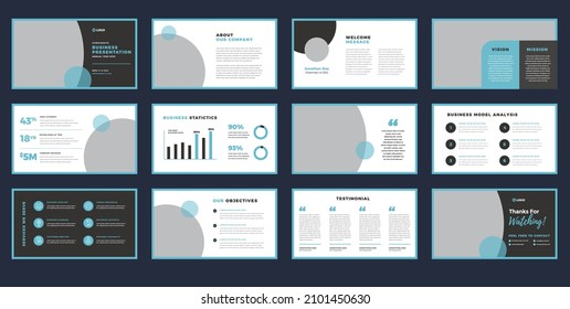 Business Presentation Brochure Guide Design or Pitch Deck Slide Template or Sales Guide Slider